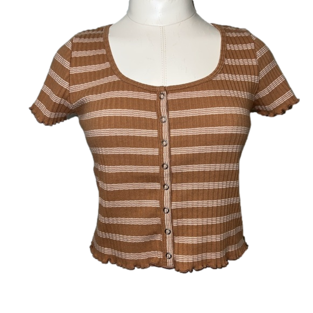 Women’s American Eagle Outfitters Stripped Short Sleeve Shirt